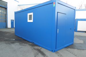 20' Sanitärcontainer / Front- und Seitenansicht - h+s container GmbH