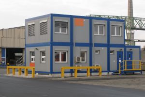 Aufenthalts- Bürocontaineranlage / Container 9er-Anlage - Außenansicht - h+s container GmbH