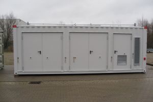30' High-Cube Technikcontainer / Seitenansicht - h+s container GmbH